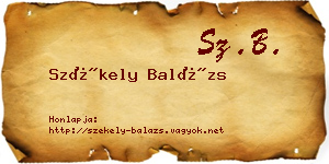 Székely Balázs névjegykártya